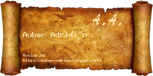 Auber Adrián névjegykártya